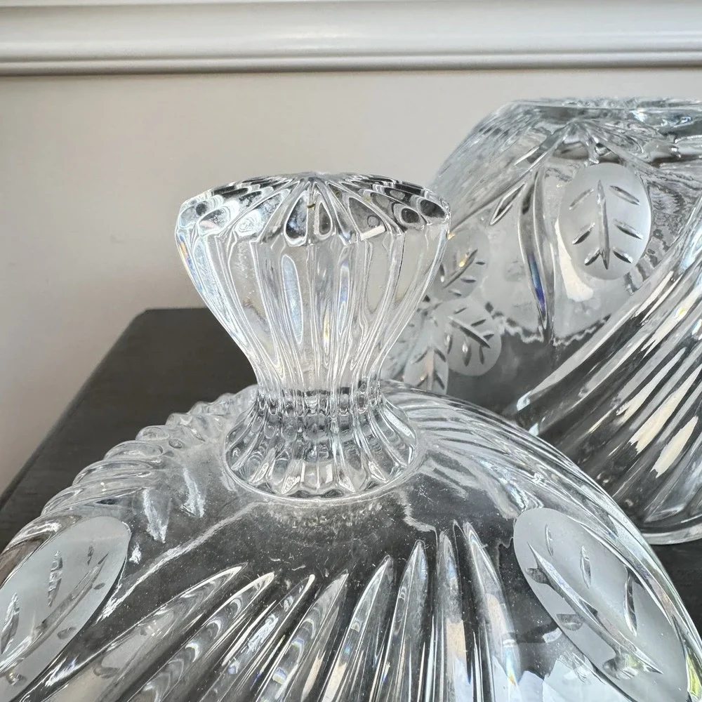 Rare Vintage Clarenbridge Irish Crystal‎ Covered Candy Bowl w/ Box